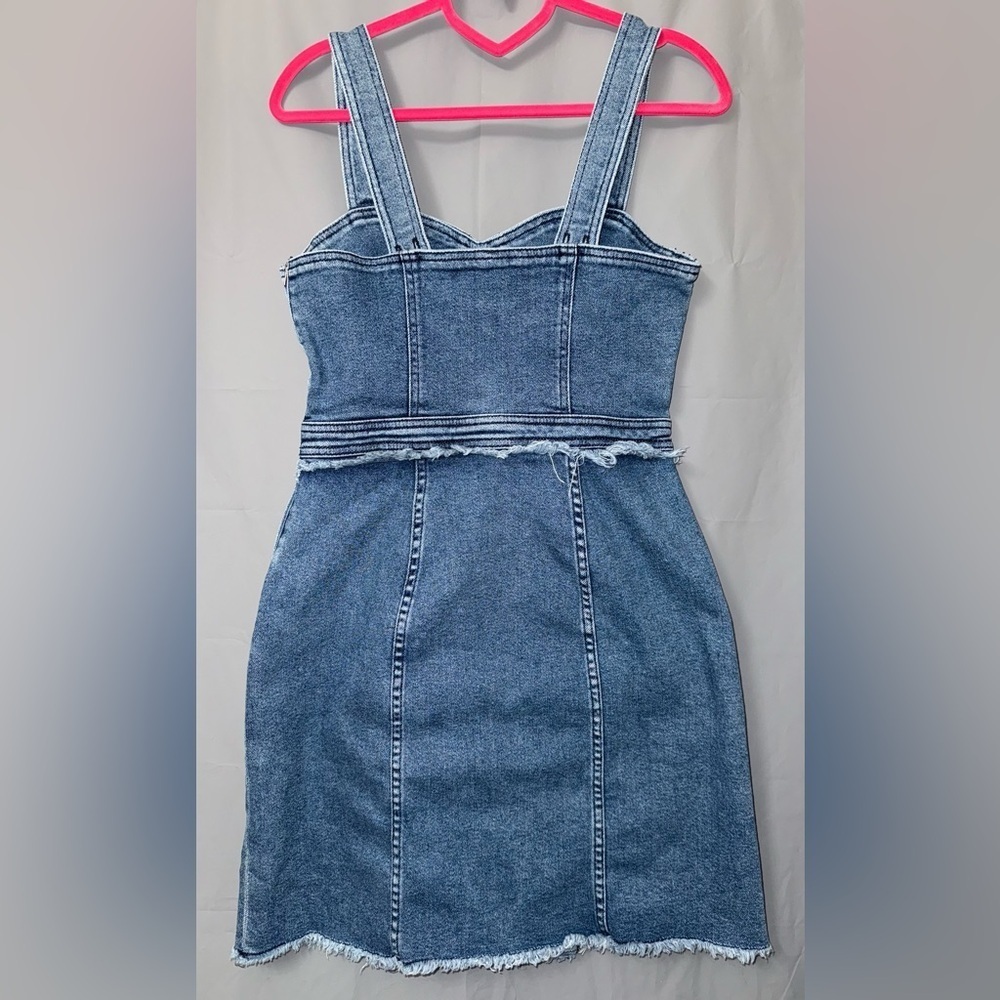 7 Seven For All Mankind Fray Denim Dress Size S - Picture 6 of 8
